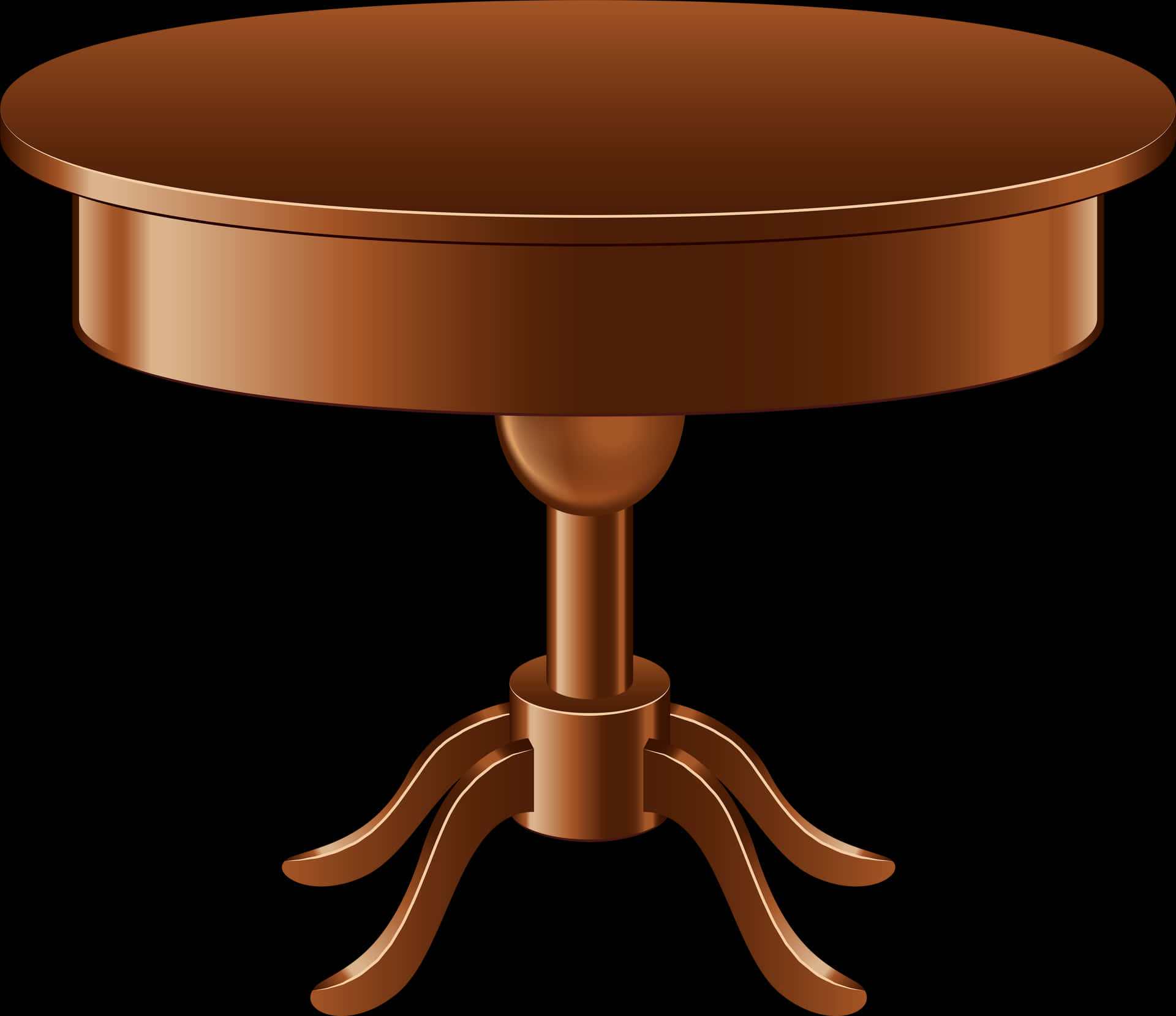 Round Wooden Table Illustration PNG Image