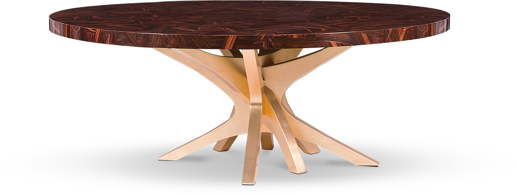 Round Wooden Tablewith Unique Leg Design PNG Image