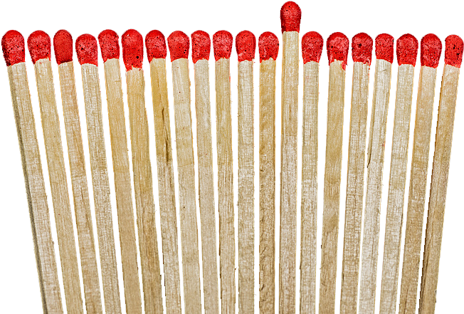 Rowof Red Matchsticks PNG Image