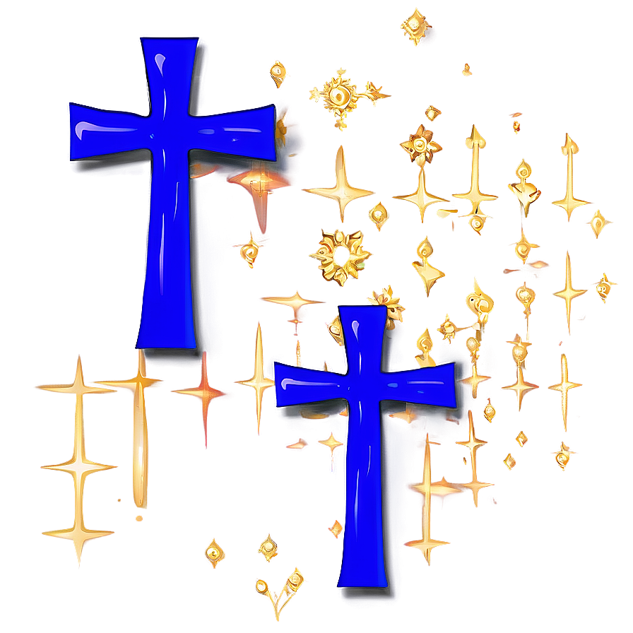 Royal Blue Cross Outline Png Brg80 PNG Image