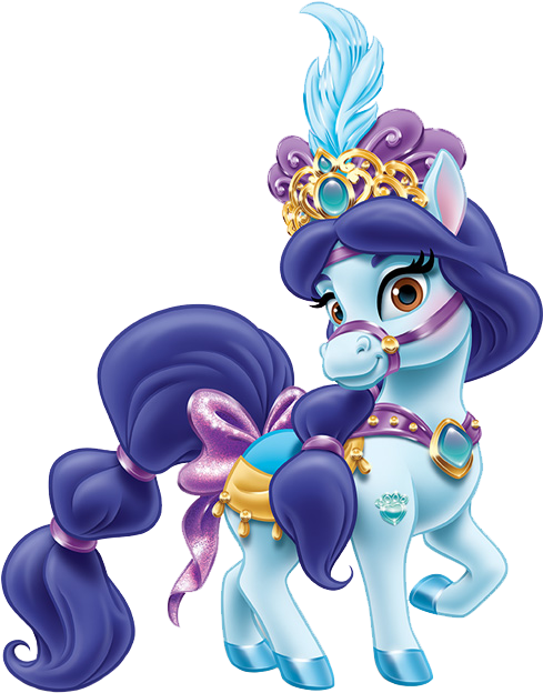 Royal Blue Pony Cartoon Character PNG Image