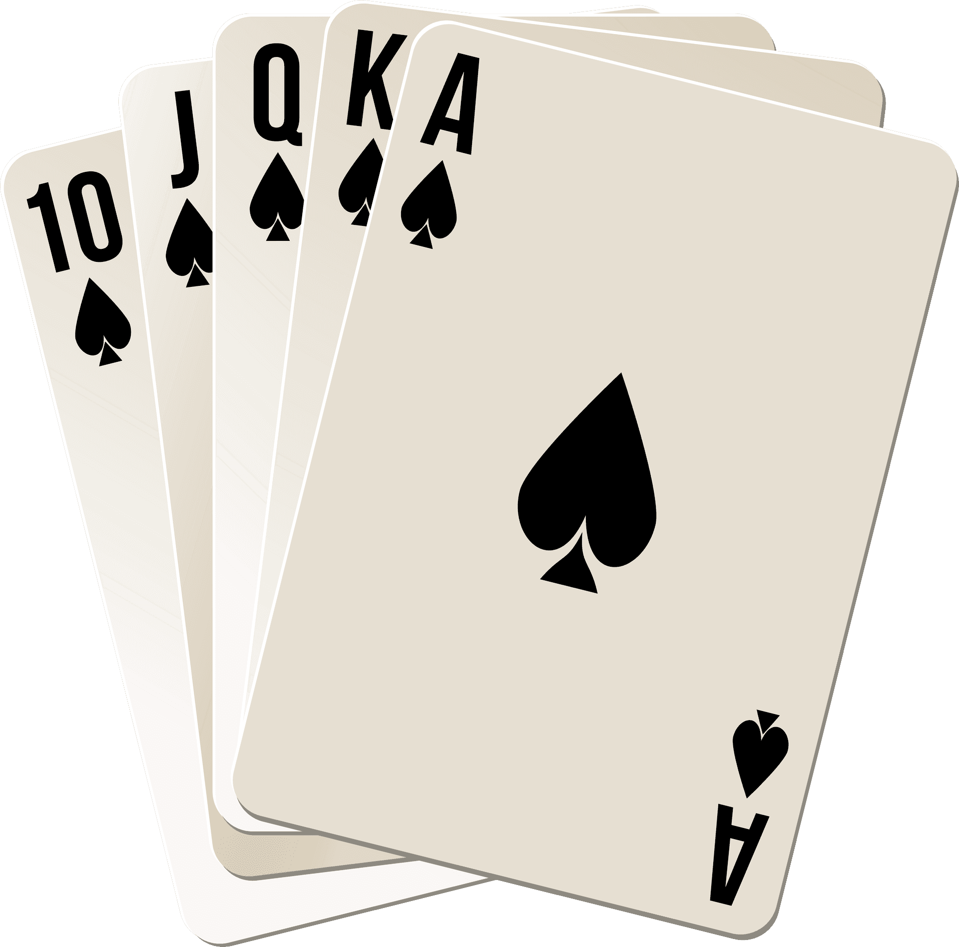 Royal Flush Spades Poker Hand PNG Image