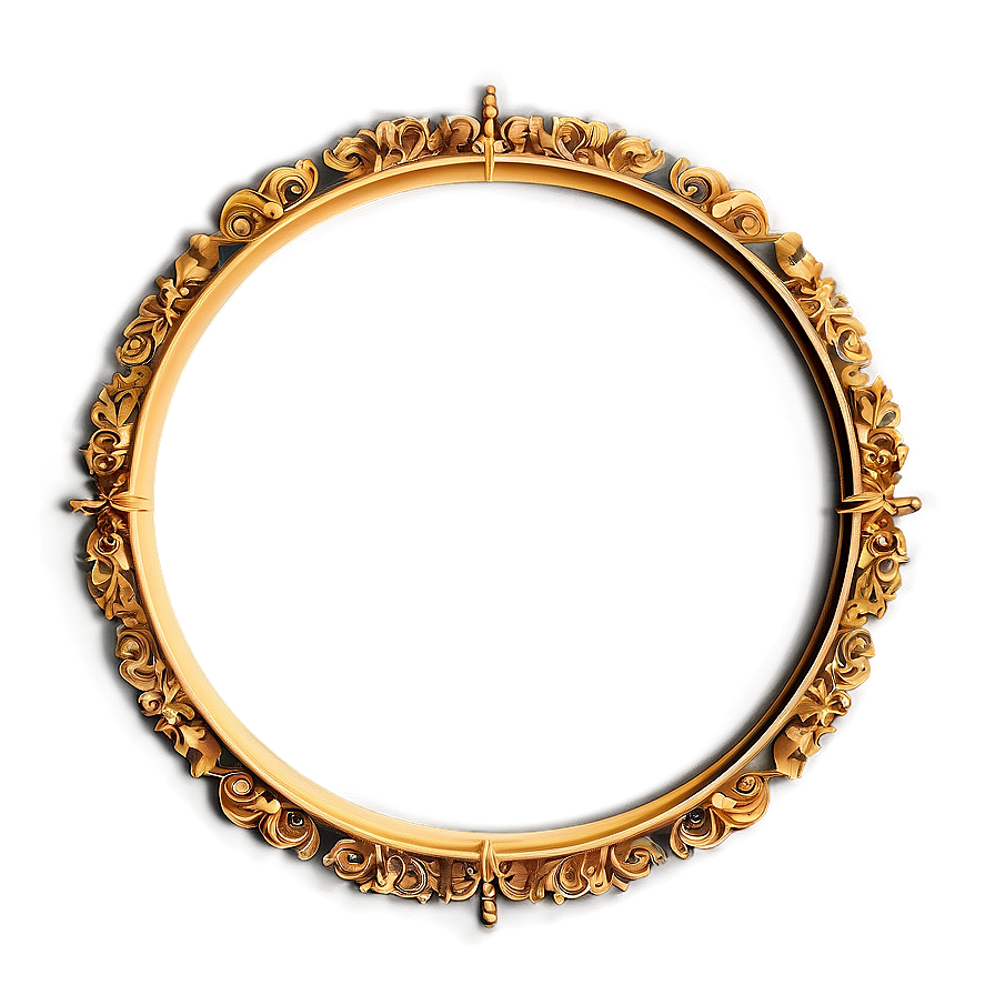 Royal Gold Circle Frame Design Png 06262024 PNG Image