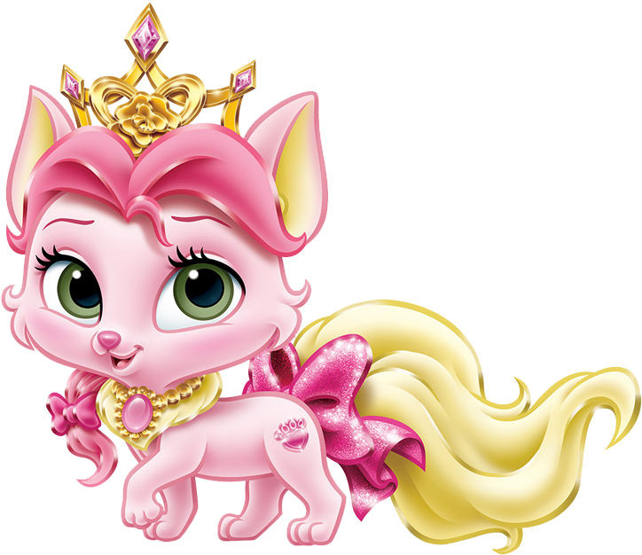 Royal Pink Kitty Cartoon PNG Image