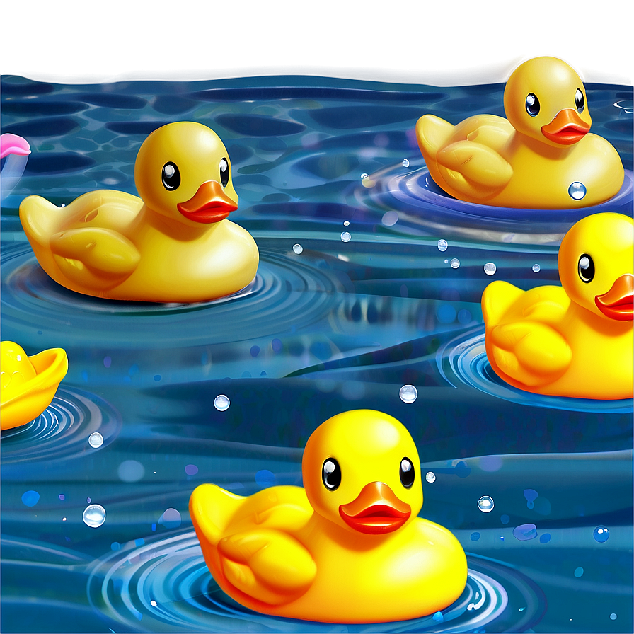 Rubber Ducky In Water Png Wnt PNG Image