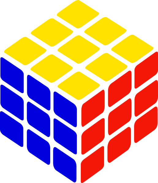 Rubiks Cube Three Sides Visible PNG Image