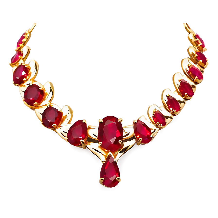 Ruby Gold Necklace Png Aem PNG Image