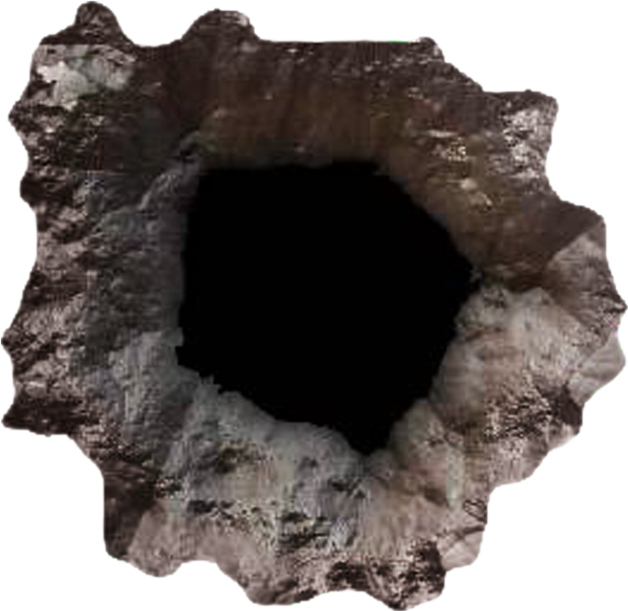 Rugged Terrain Hole Texture PNG Image