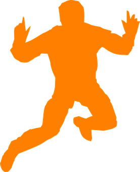 Running Man Silhouette Orange PNG Image