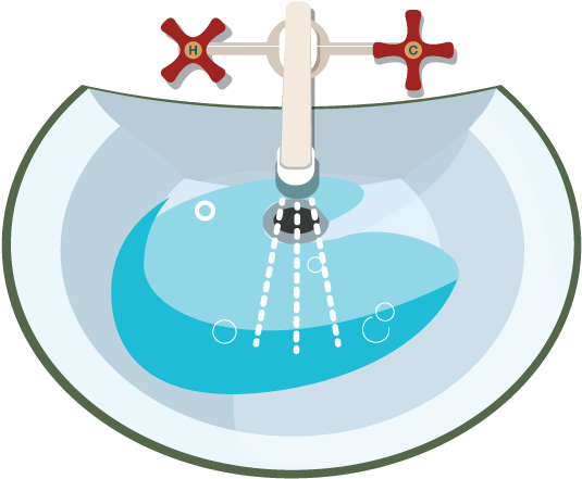 Running Water Tap Over Basin PNG Image