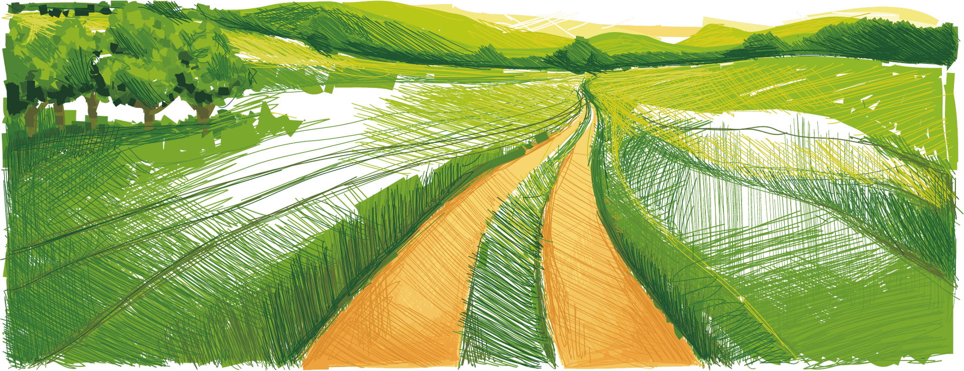 Rural Landscape Artwork PNG Image