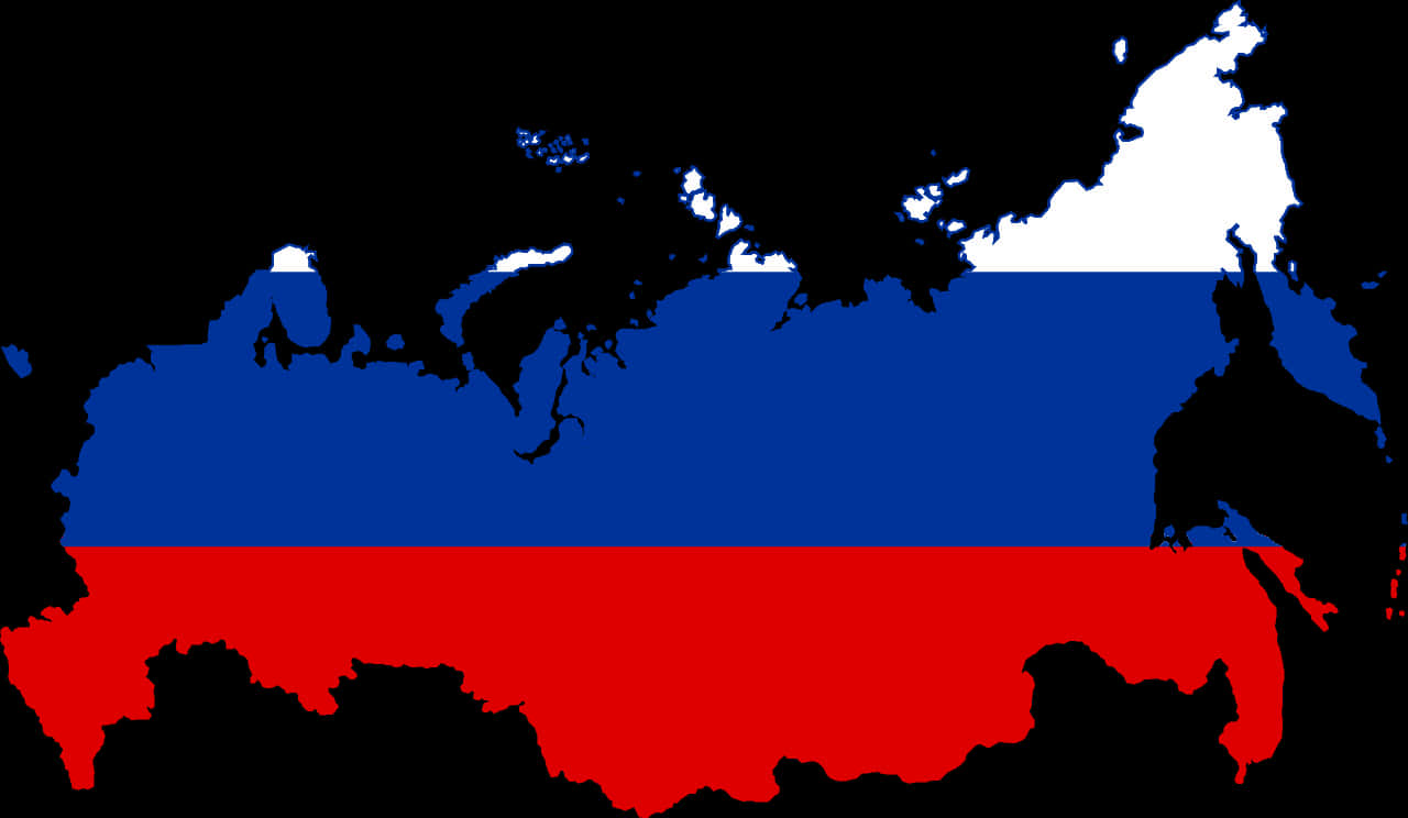 Russia Flag Map Silhouette PNG Image