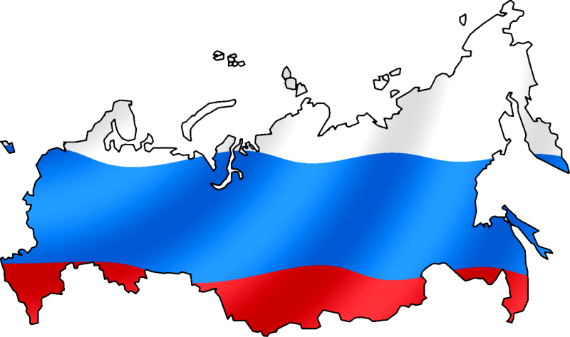 Russia Map Flag Overlay PNG Image