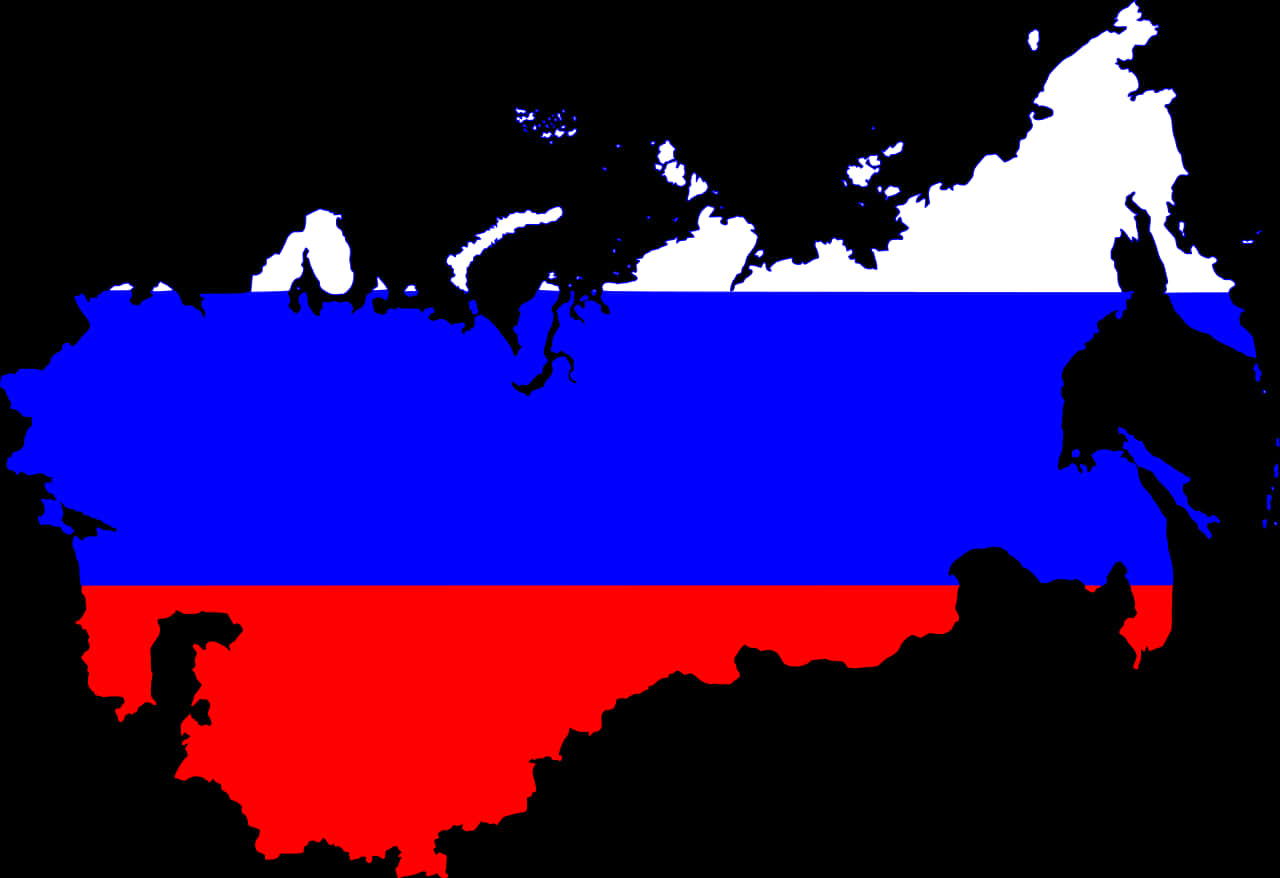 Russia Map Flag Overlay PNG Image