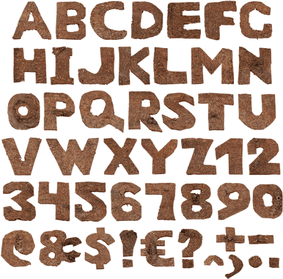 Rustic Alphabet Numbers Symbols PNG Image