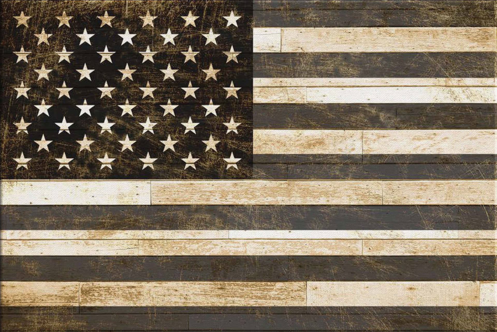 Rustic American Flag Wooden Texture PNG Image