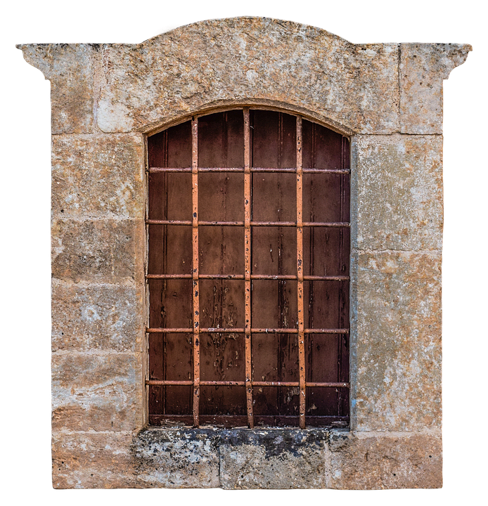 Rustic Arch Window Bars PNG Image