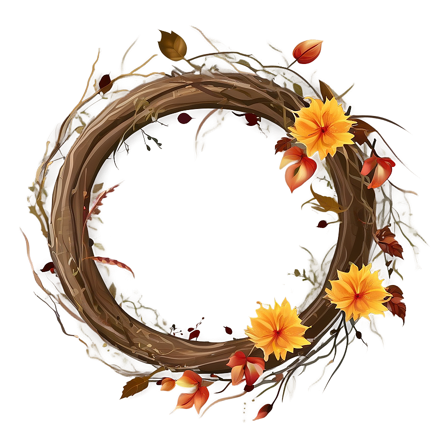 Rustic Autumn Wreath Png Pvc50 PNG Image