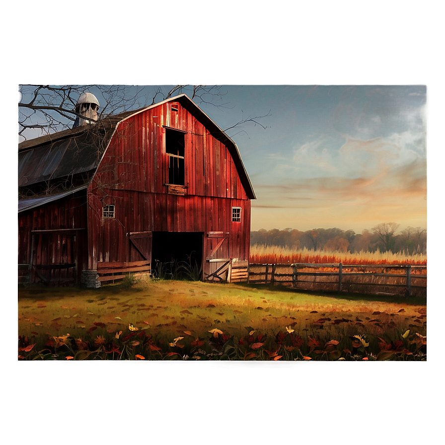 Rustic Barn In Autumn Png Cbl75 PNG Image