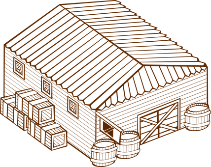 Rustic Barn Outline PNG Image