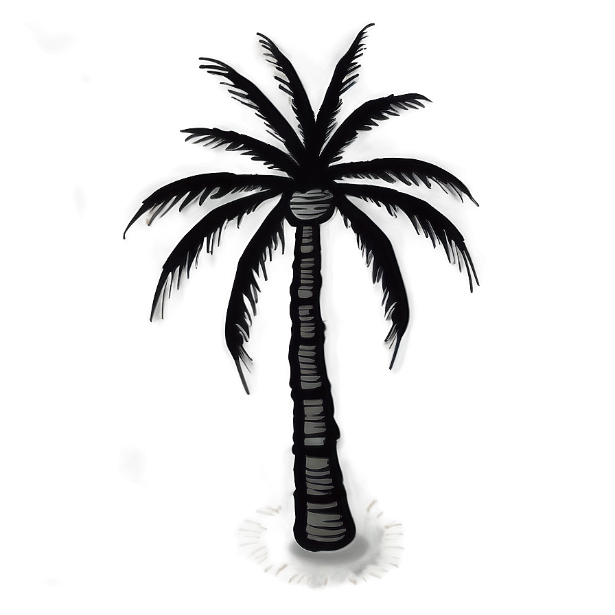 Rustic Black Palm Tree Drawing Png 06262024 PNG Image