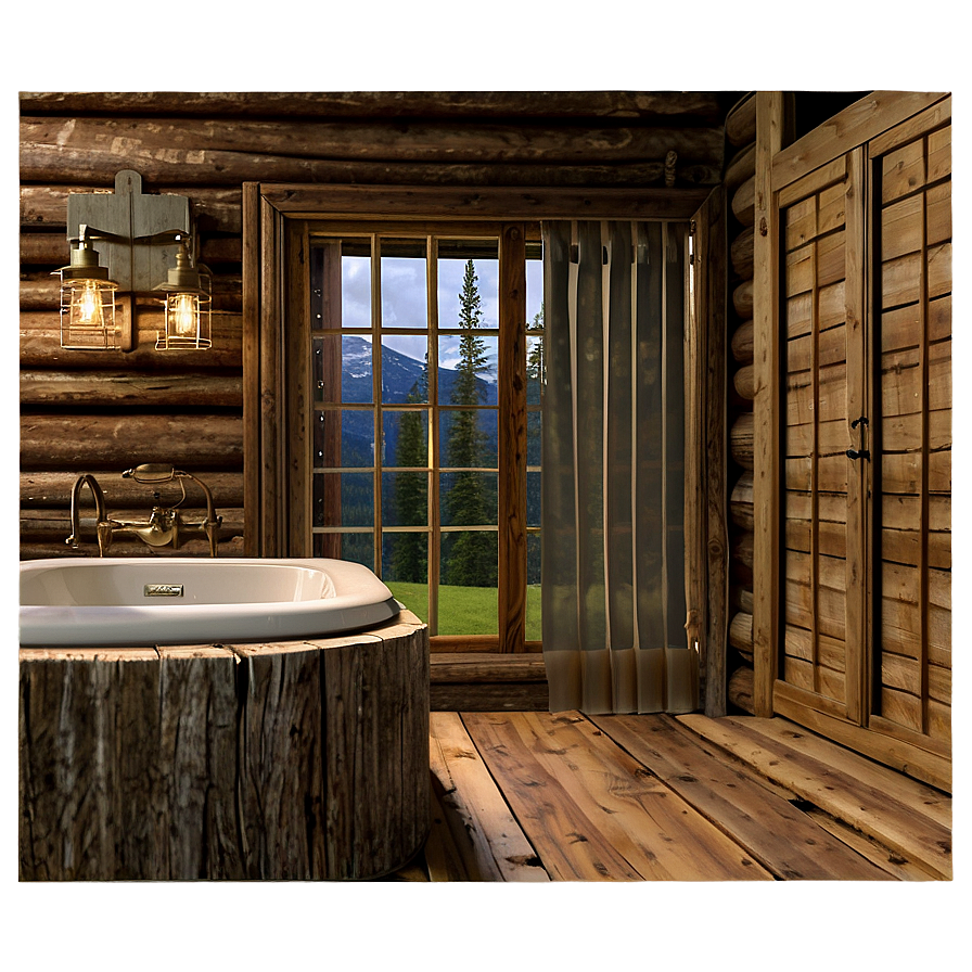 Rustic Cabin Bathroom Png Ryr PNG Image