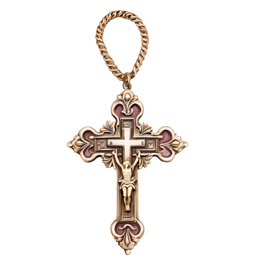 Rustic Catholic Cross Decoration Png Bna95 PNG Image