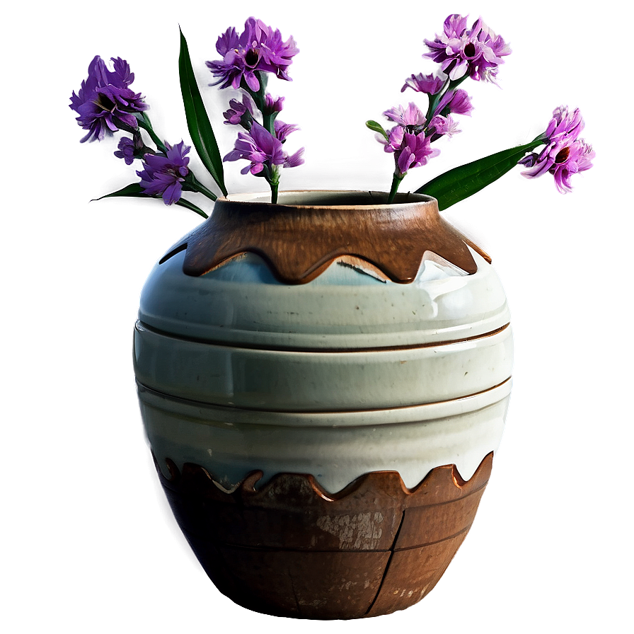 Rustic Ceramic Flower Vase Png Qcq PNG Image