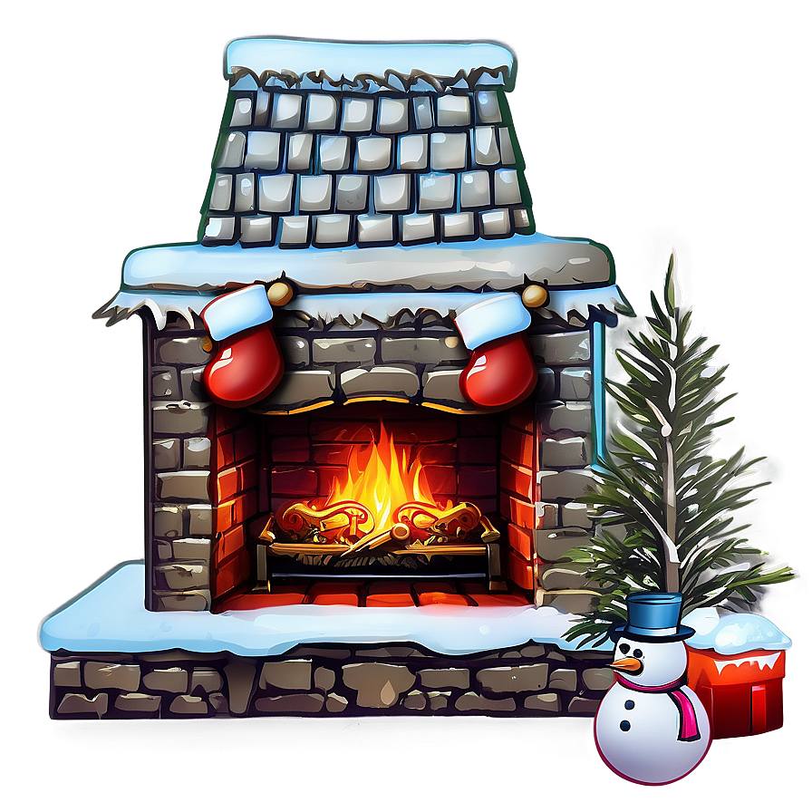 Rustic Christmas Fireplace Design Png 8 PNG Image