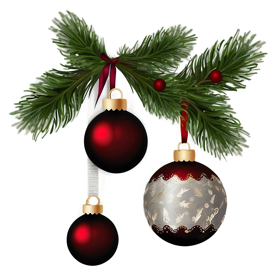 Rustic Christmas Ornaments Png Bww80 PNG Image