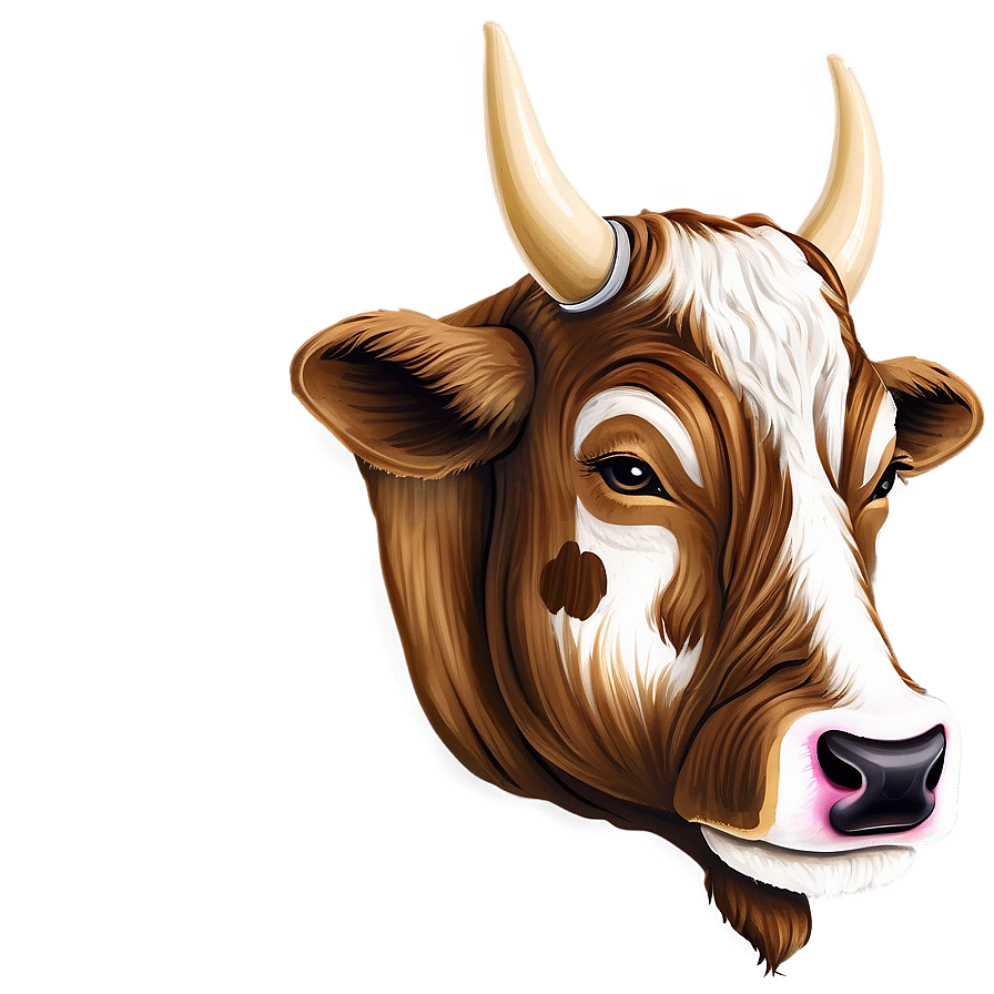 Rustic Cow Head Image Png Elx PNG Image