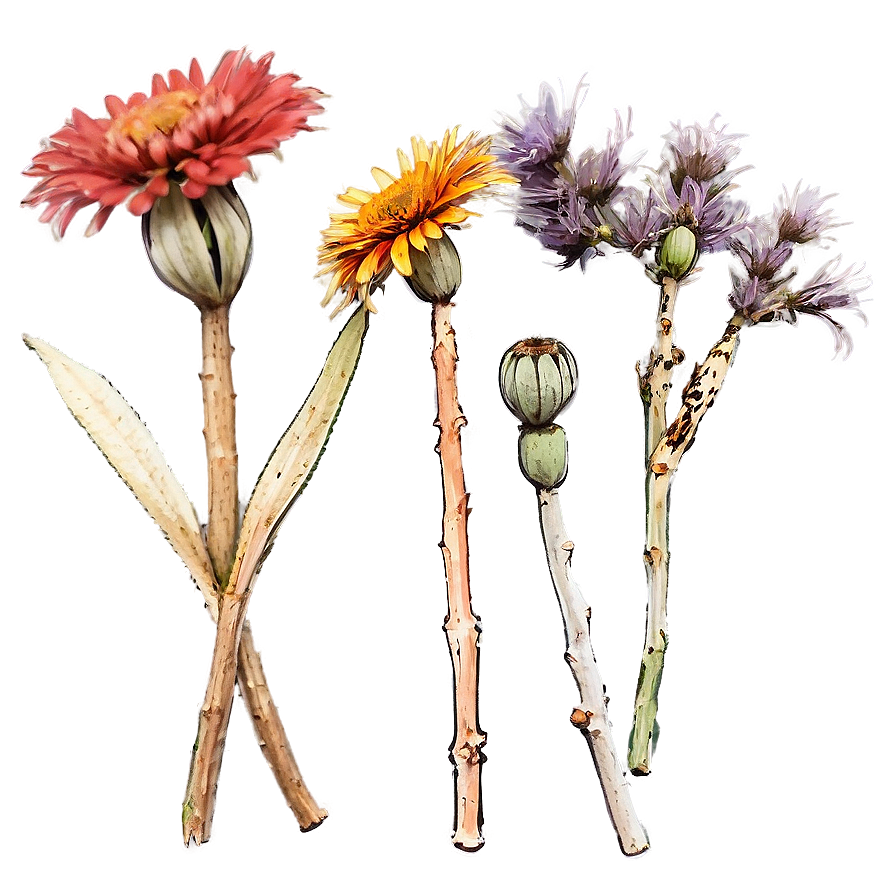 Rustic Dry Flowers Png Jht6 PNG Image