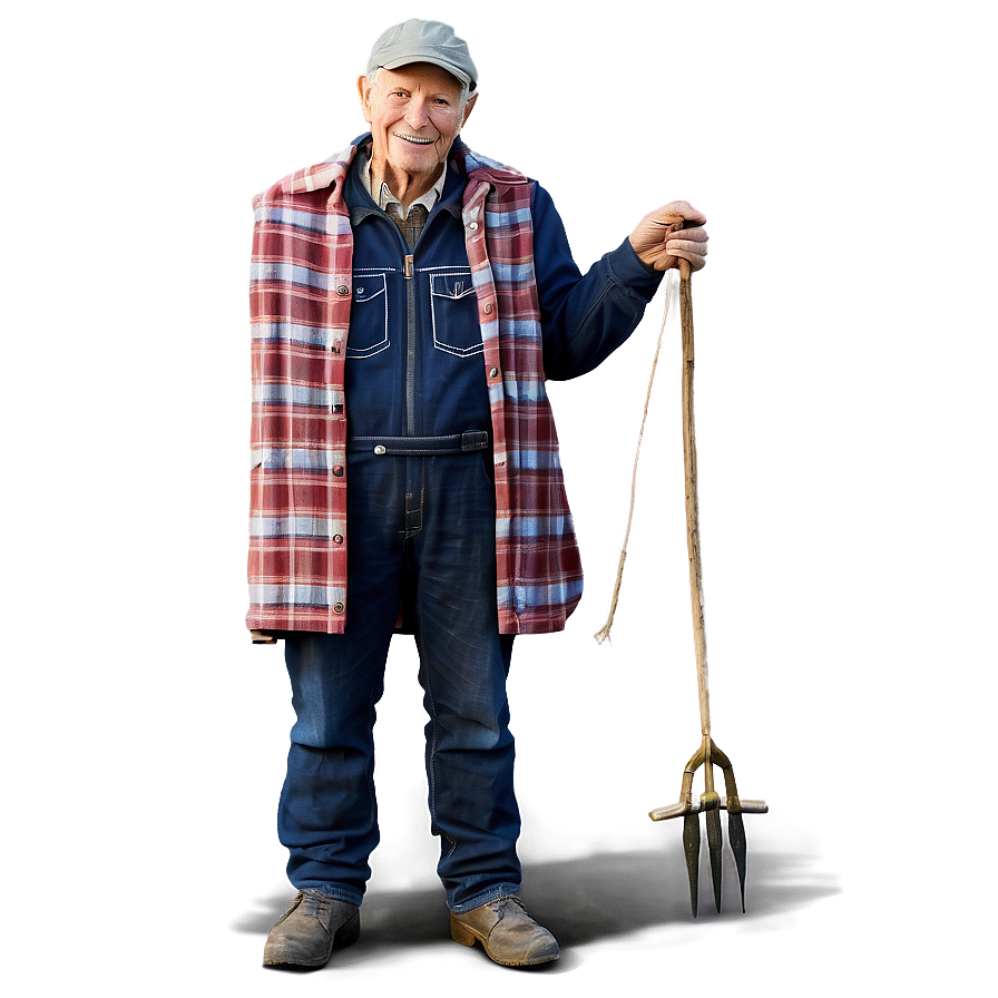 Rustic Farmer Portrait Png Vha20 PNG Image