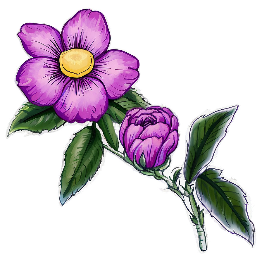 Rustic Flower Drawing Png 06252024 PNG Image