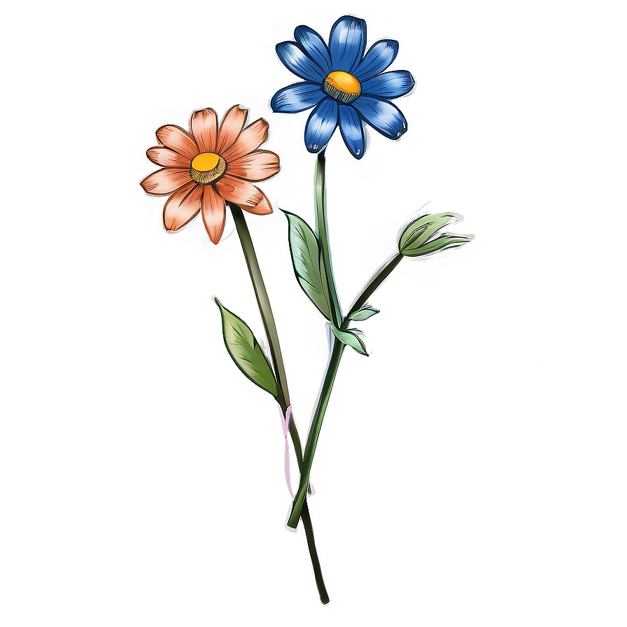 Rustic Flower Drawing Png 24 PNG Image