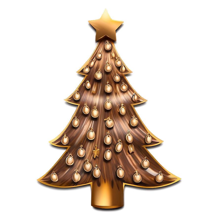 Rustic Gold Christmas Tree Themes Png Nxp PNG Image