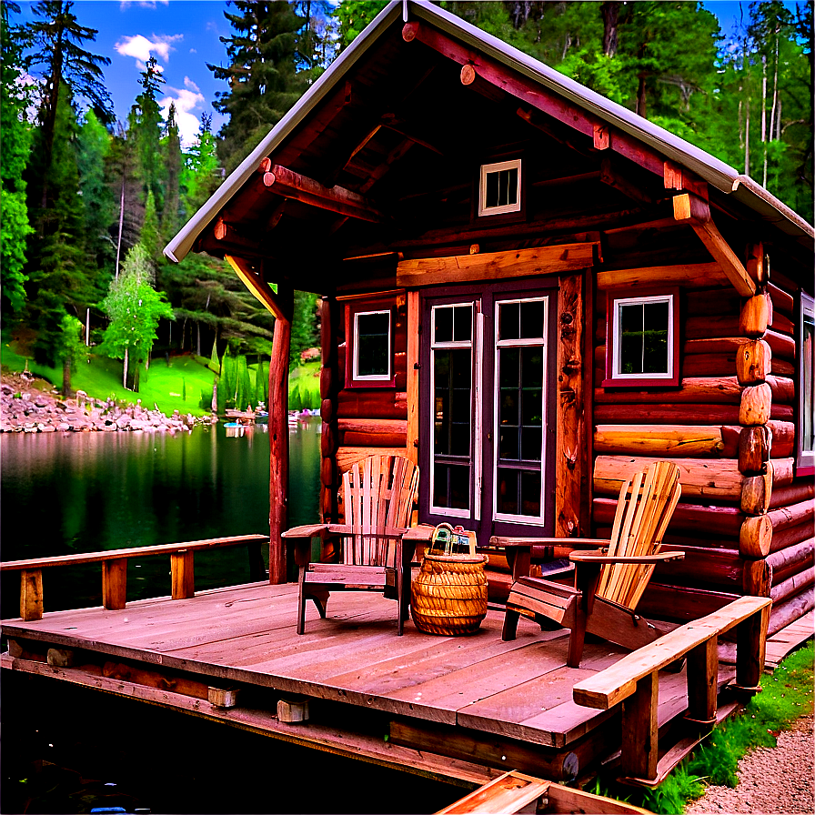 Rustic Lake Cabin Life Png 06282024 PNG Image