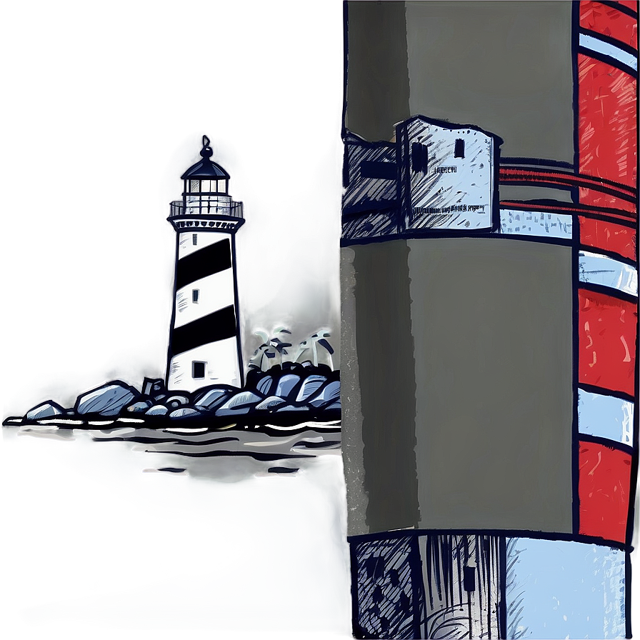 Rustic Lighthouse Drawing Png Wdn16 PNG Image