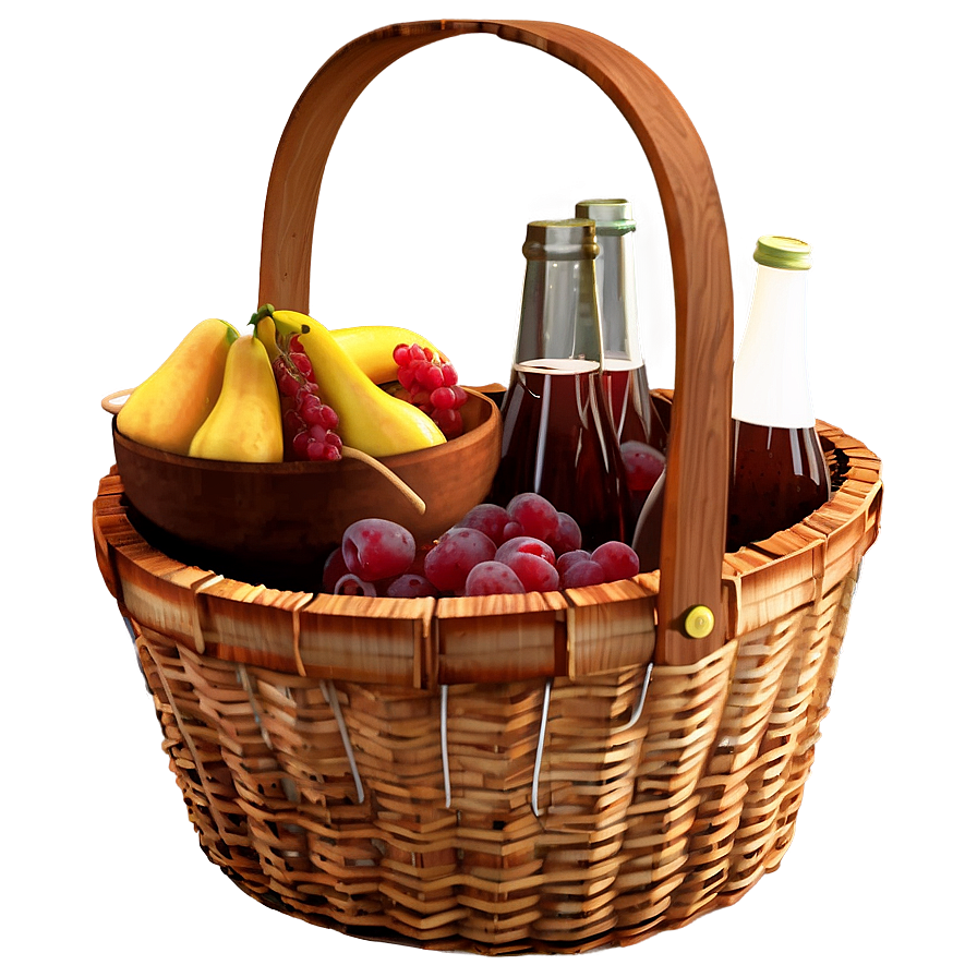 Rustic Picnic Basket Png Prb PNG Image