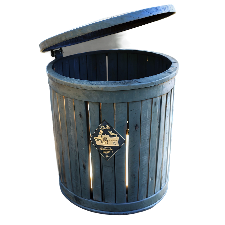 Rustic Trash Bin Rendering Png 5 PNG Image