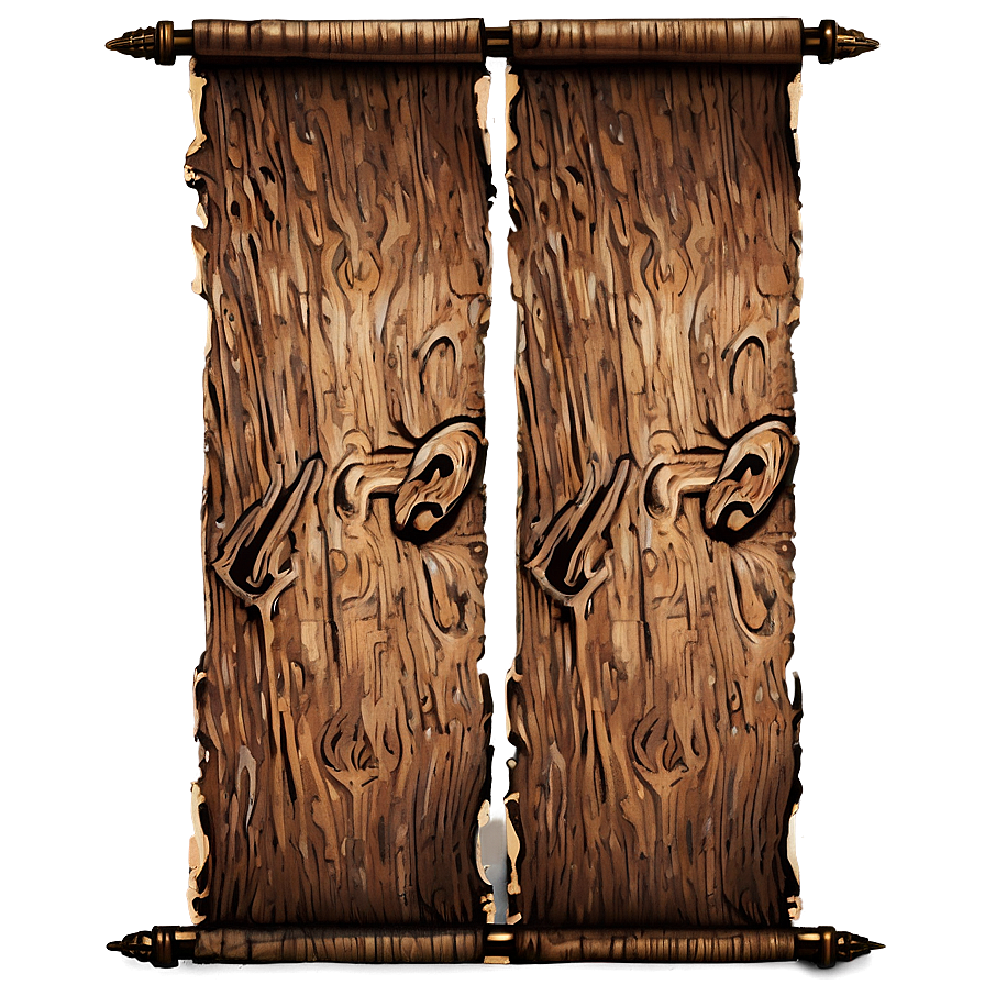 Rustic Wood Scroll Banner Png Rro41 PNG Image