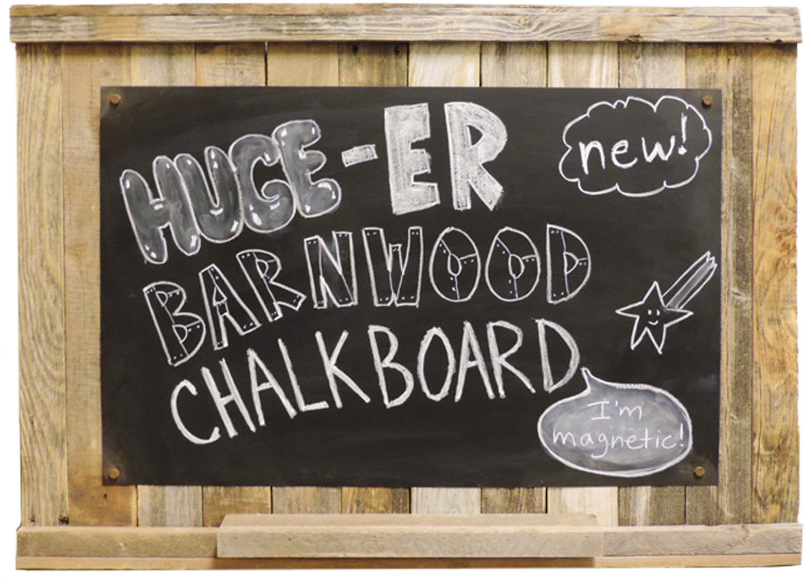 Rustic Wooden Frame Chalkboard PNG Image