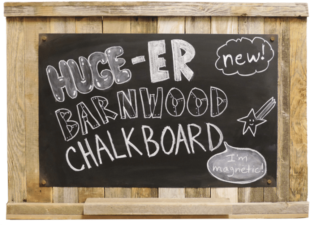 Rustic Wooden Frame Chalkboard Advertisement PNG Image