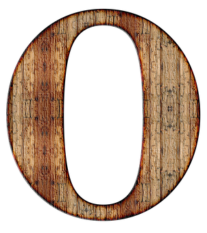 Rustic Wooden Letter O PNG Image