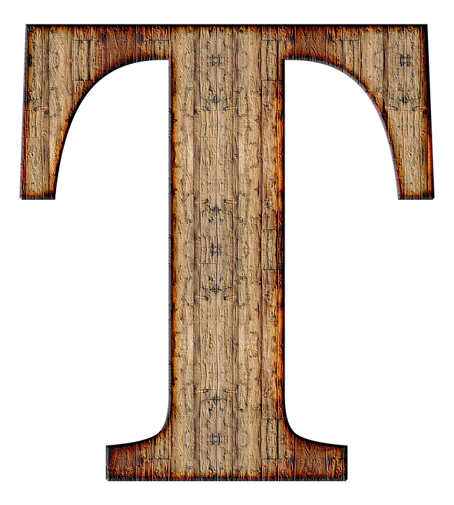 Rustic Wooden Letter T PNG Image