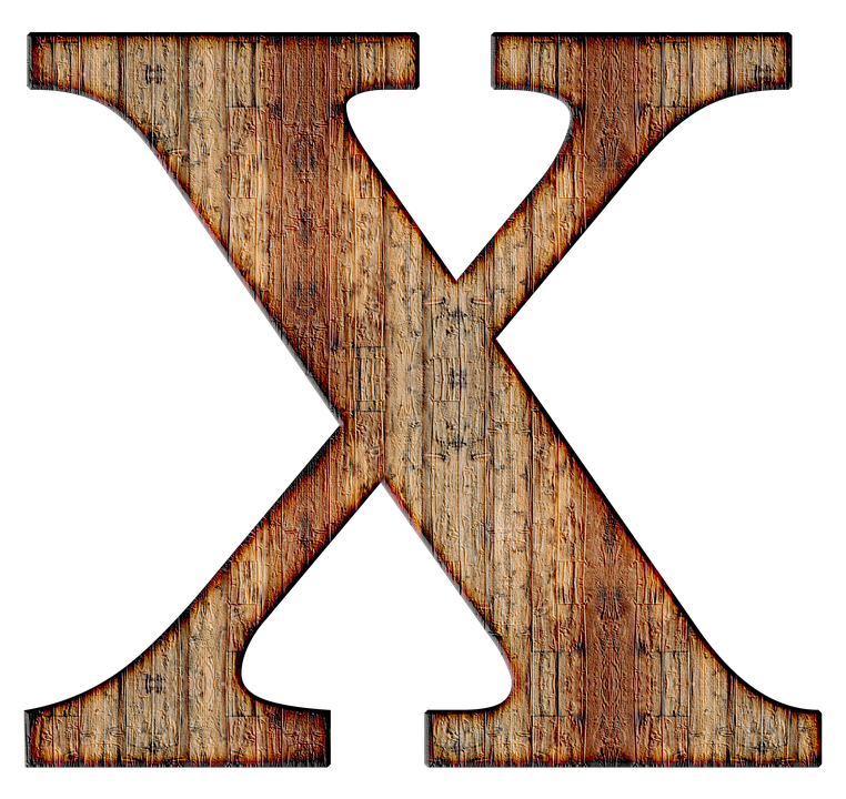 Rustic Wooden Letter X PNG Image