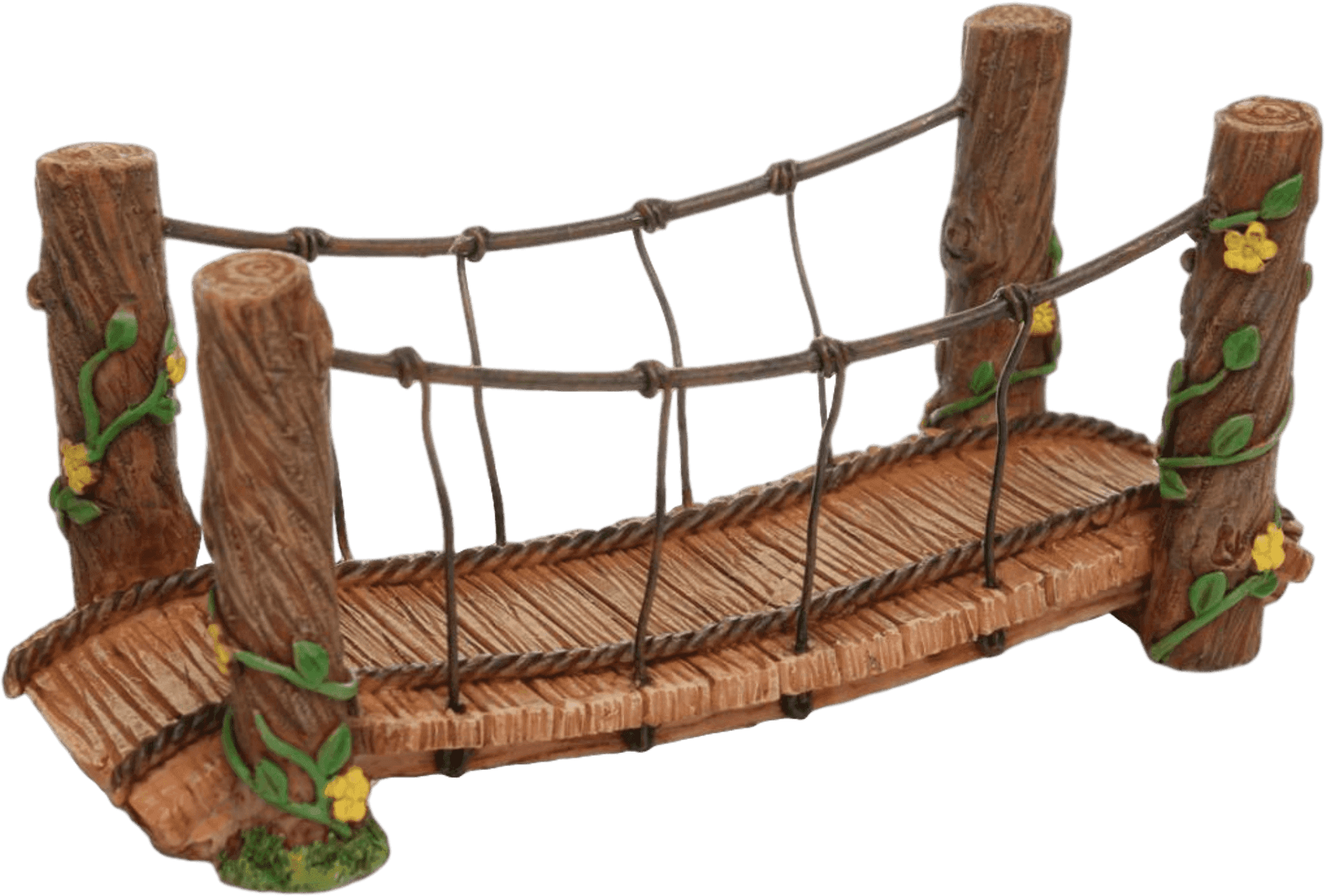 Rustic Wooden Rope Bridge PNG Image