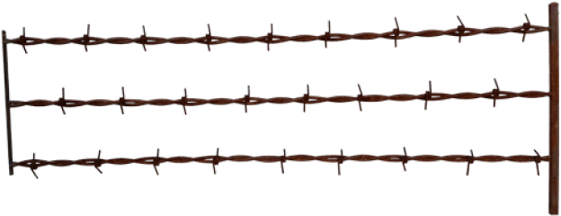 Rusty Barbed Wire Fence PNG Image