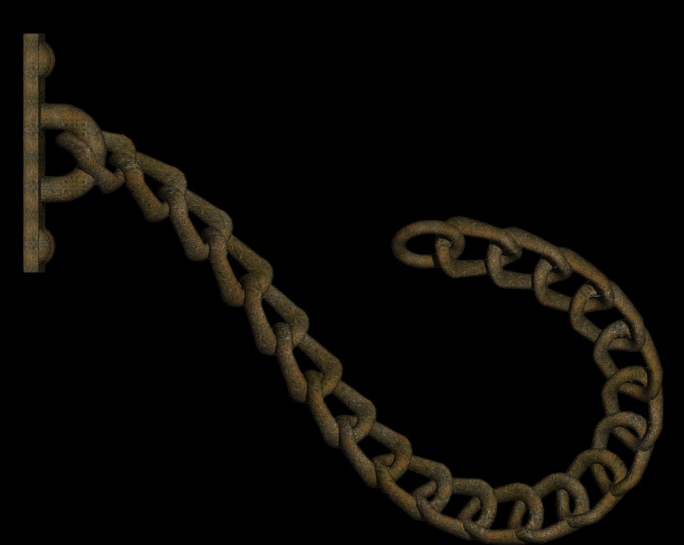 Rusty Chain Attachedto Wall PNG Image