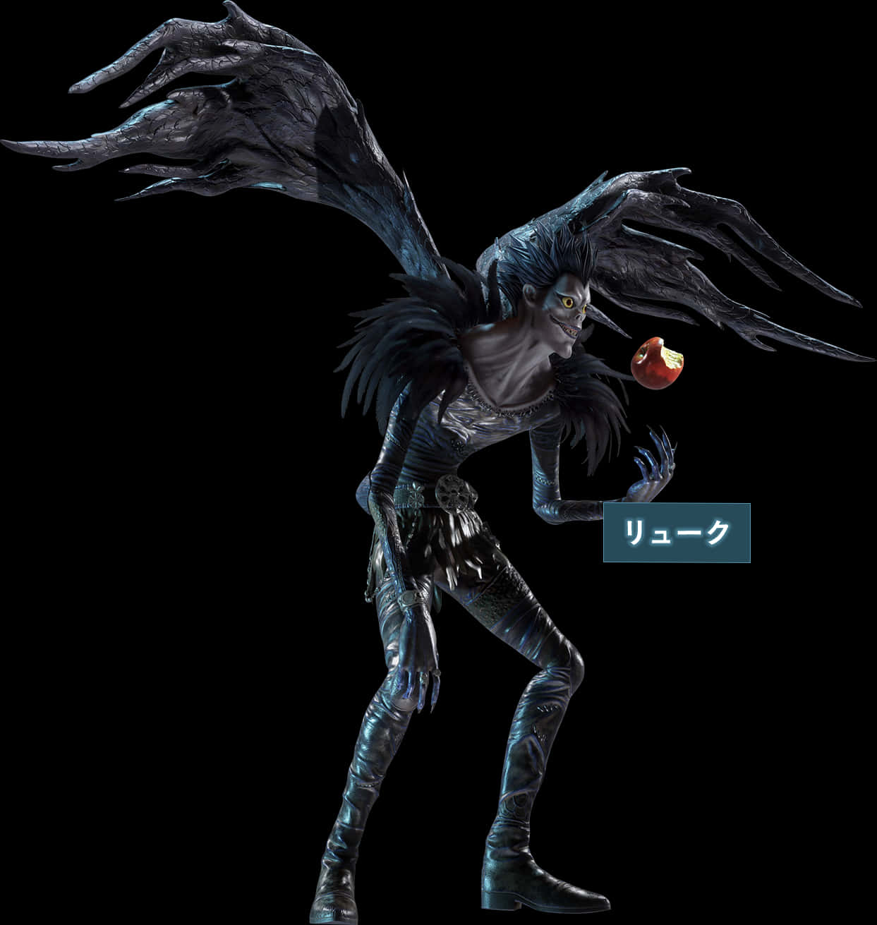 Ryuk_with_ Apple_ Death_ Note PNG Image